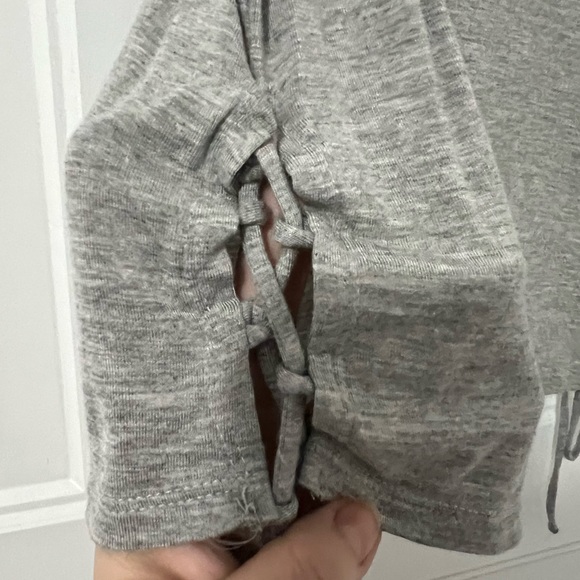 Aerie Crop Tie Tank Gray Medium - Picture 4 of 4